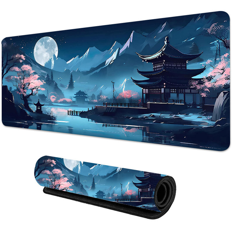 Sakura Scenery Large Gaming Mouse Pad – Anti-Slip Rubber, Durable Desk Pad for Office & Gaming