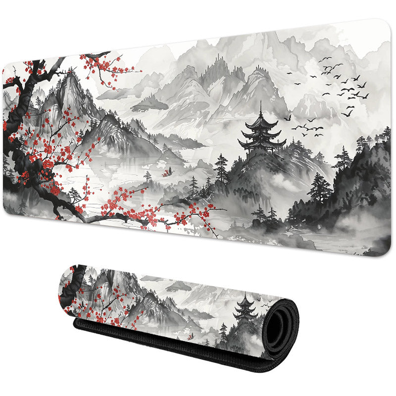 Sakura Scenery Large Gaming Mouse Pad – Anti-Slip Rubber, Durable Desk Pad for Office & Gaming