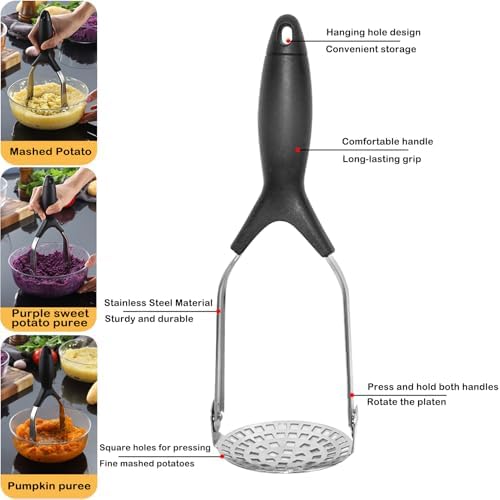 Premium Stainless Steel Potato Masher – Effortless Mashing for Smooth, Fluffy Results