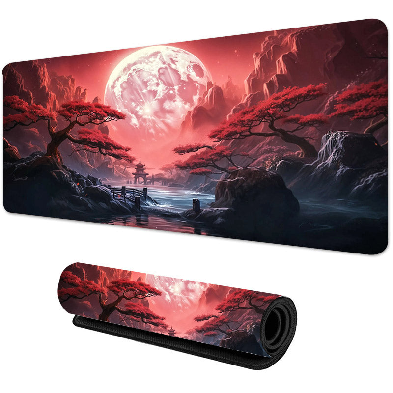 Sakura Scenery Large Gaming Mouse Pad – Anti-Slip Rubber, Durable Desk Pad for Office & Gaming