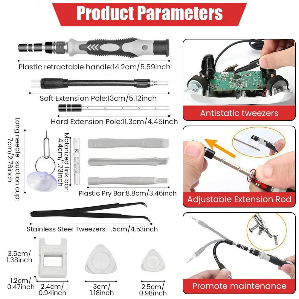 115-in-1 Precision Electronics Screwdriver Set – Professional Magnetic Repair Kit 🔧