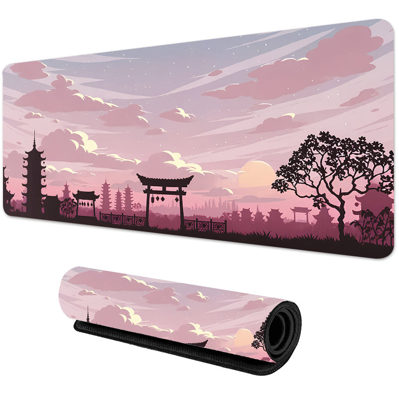 Sakura Scenery Large Gaming Mouse Pad – Anti-Slip Rubber, Durable Desk Pad for Office & Gaming