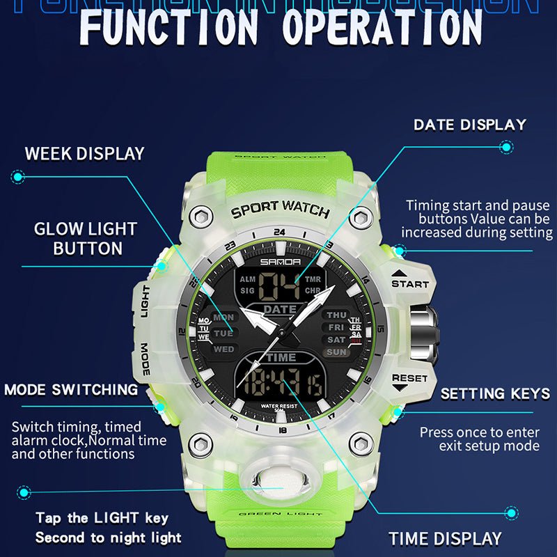 Luxury G Style Men's Electronic Watch – Sporty & Durable Design