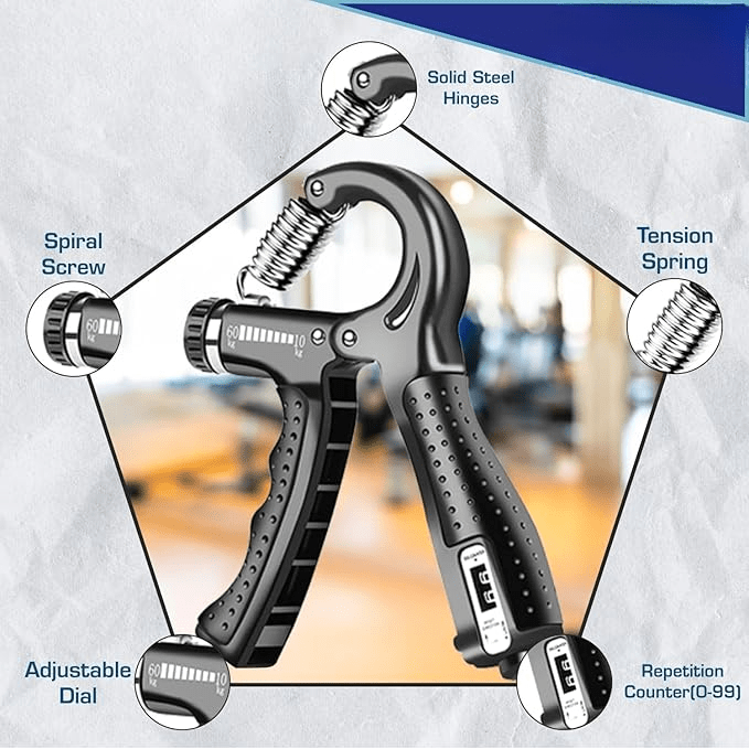 Adjustable Hand Grip Strengthener with Smart Counter (10KG-60KG)