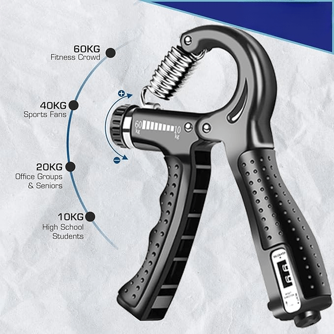 Adjustable Hand Grip Strengthener with Smart Counter (10KG-60KG)