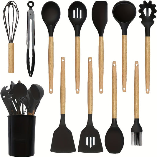 1 Set Premium Silicone Kitchen Utensil Set – Heat Resistant, Non-Stick, Durable Cooking