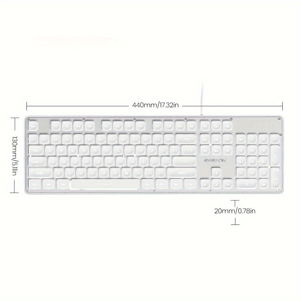 EWEADN Silent LED Gaming Keyboard – Ergonomic, USB Wired