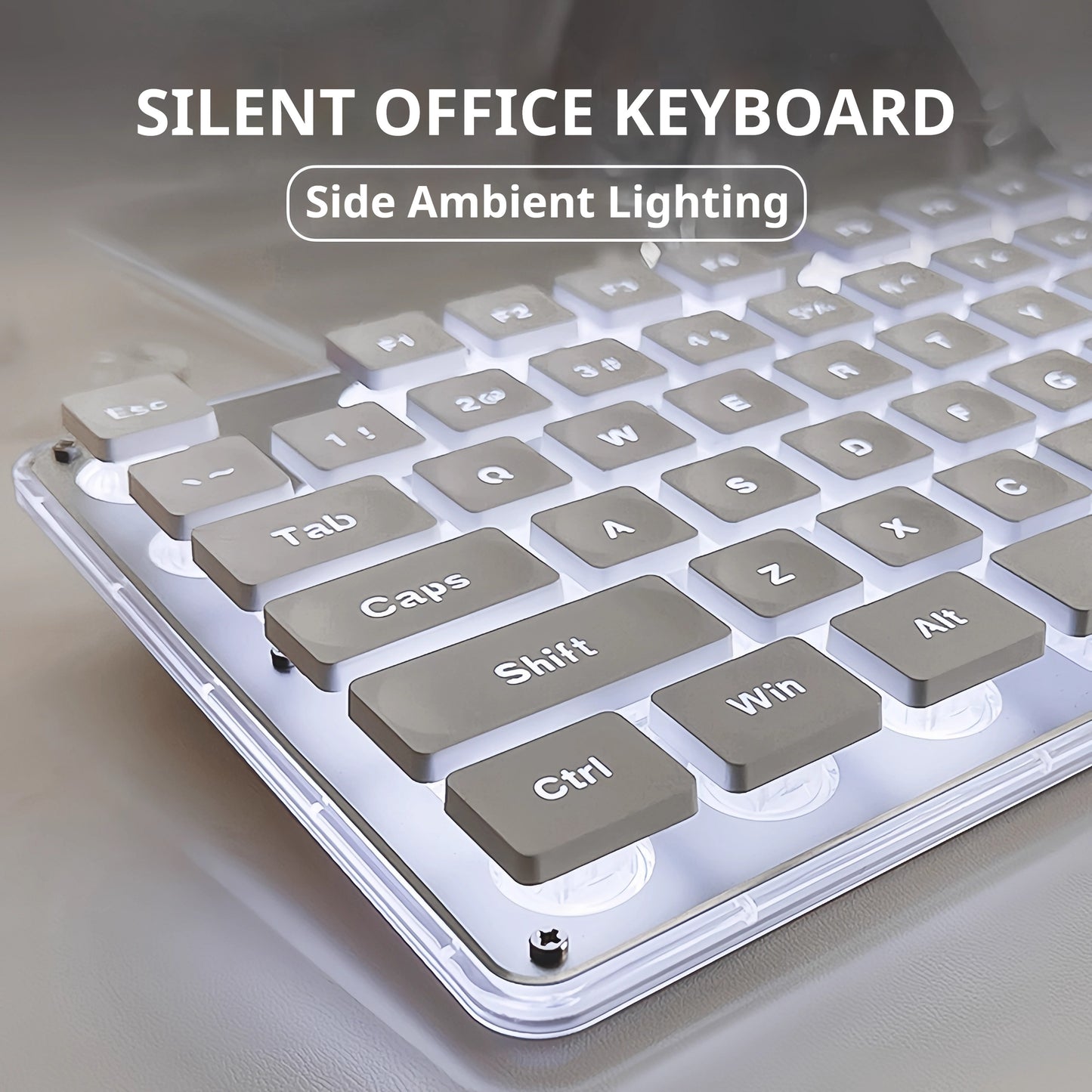 EWEADN Silent LED Gaming Keyboard – Ergonomic, USB Wired