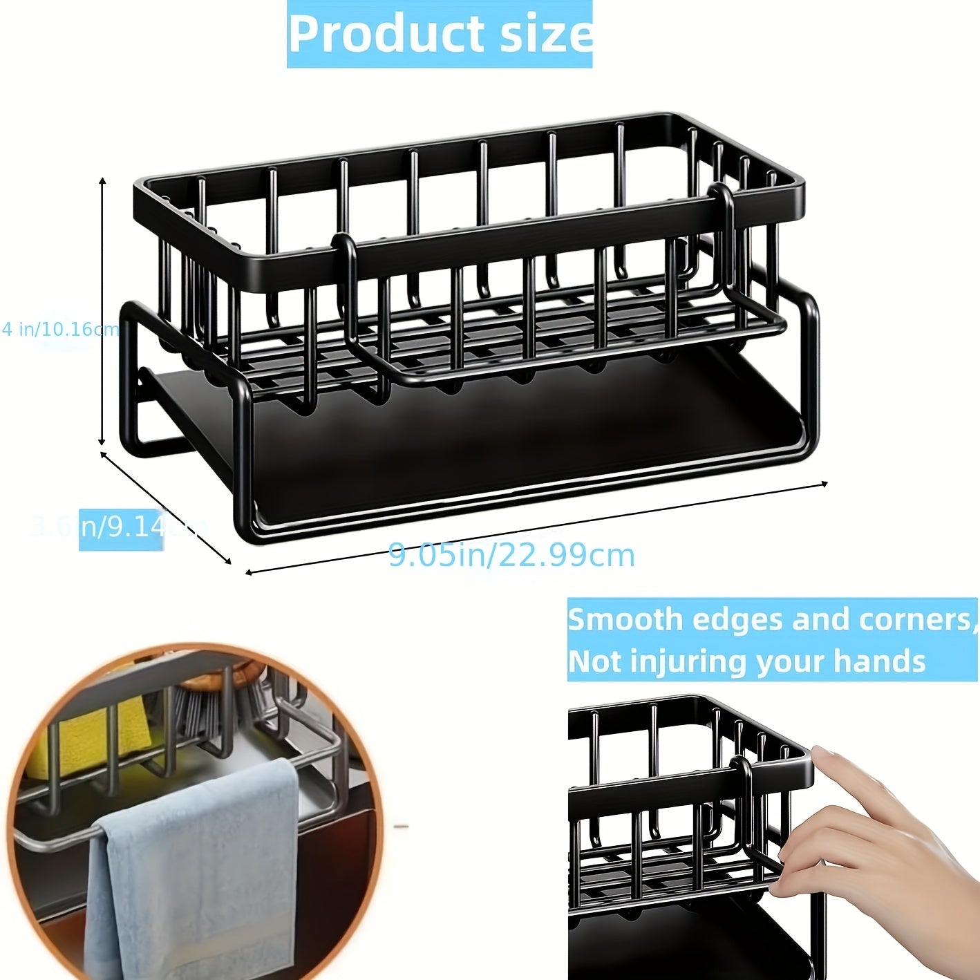 1pc Multifunctional Waterproof Plastic Sink Organizer