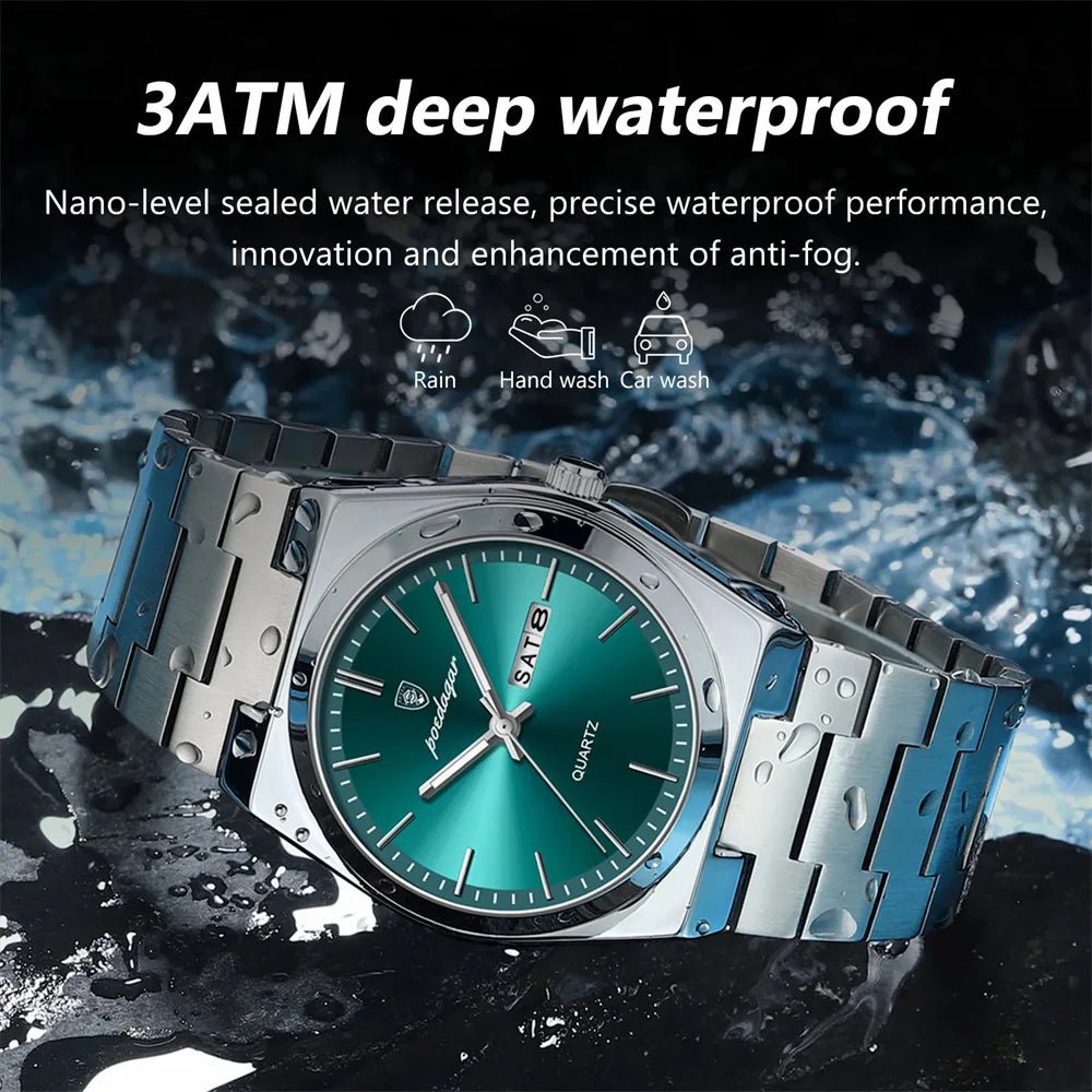 Men's Luxury Stainless Steel Quartz Watch – Elegant & Waterproof