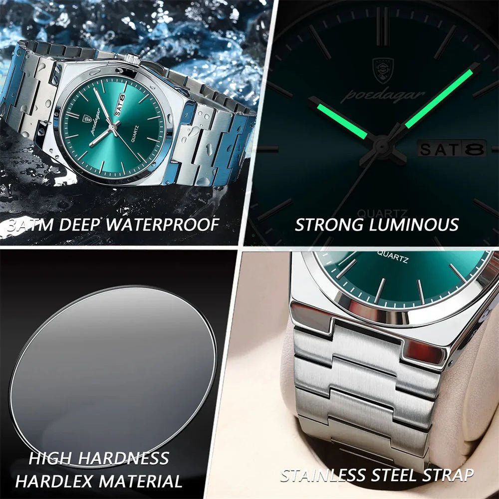 Men's Luxury Stainless Steel Quartz Watch – Elegant & Waterproof