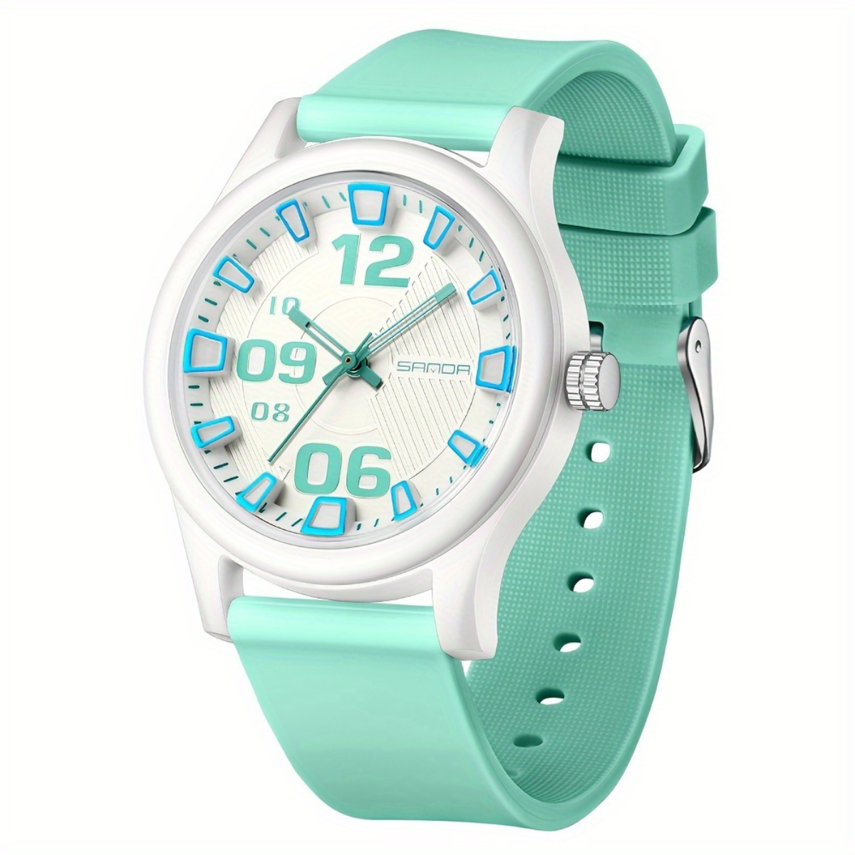 SANDA Women's Fashion Quartz Watch – Elegant Round Dial, Soft Silicone Strap, Water-Resistant